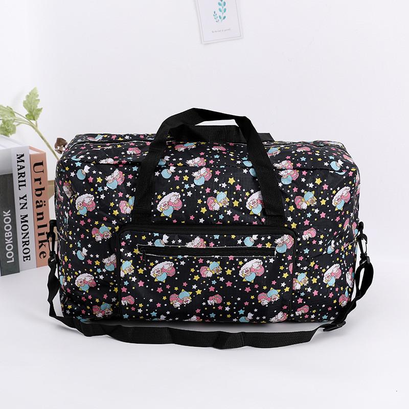Melody Kuromi Travel Bag With Oxford Fabric Multiuse For Luggage And Clothing Storage