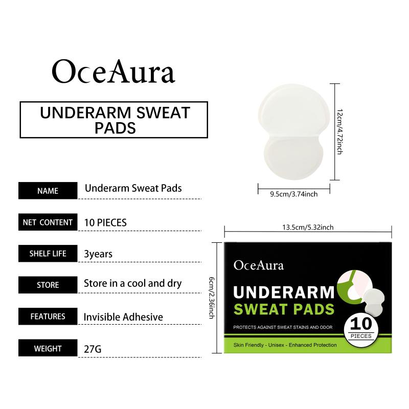 Oceaura Портативные подкладки от пота подмышек Высокая впитываемость Дышащий материал Дезодорант Освежает кожу Бережный уход Ежедневное использование на улице