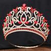8 Colors Queen Round Crown High Tiaras and Crowns for Women Bridal Wedding Hair Jewelry Party Birthday Bride Headdress Pageant