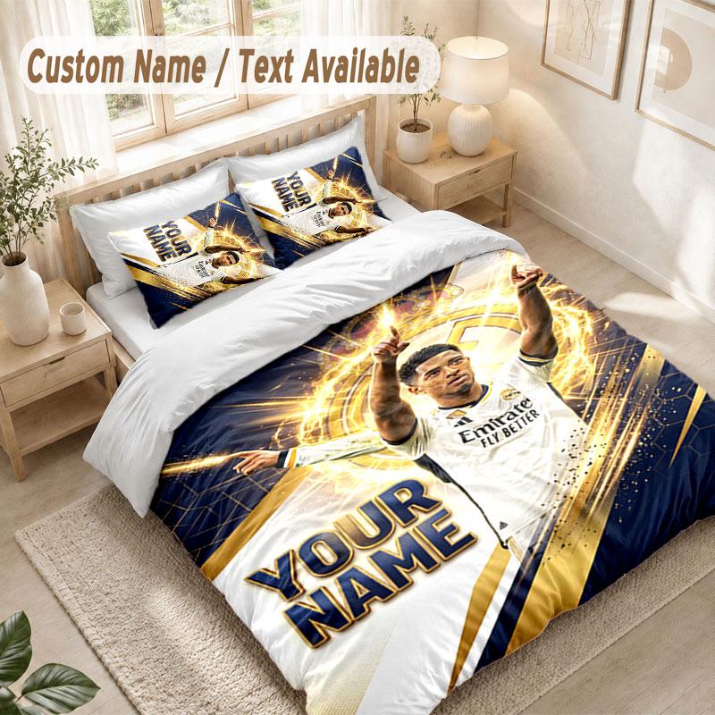 Custom Name Bedding Set 3 PiecesJude Bellingham Print Duvet Cover + 2 Pillowcases Soft Bed Decor