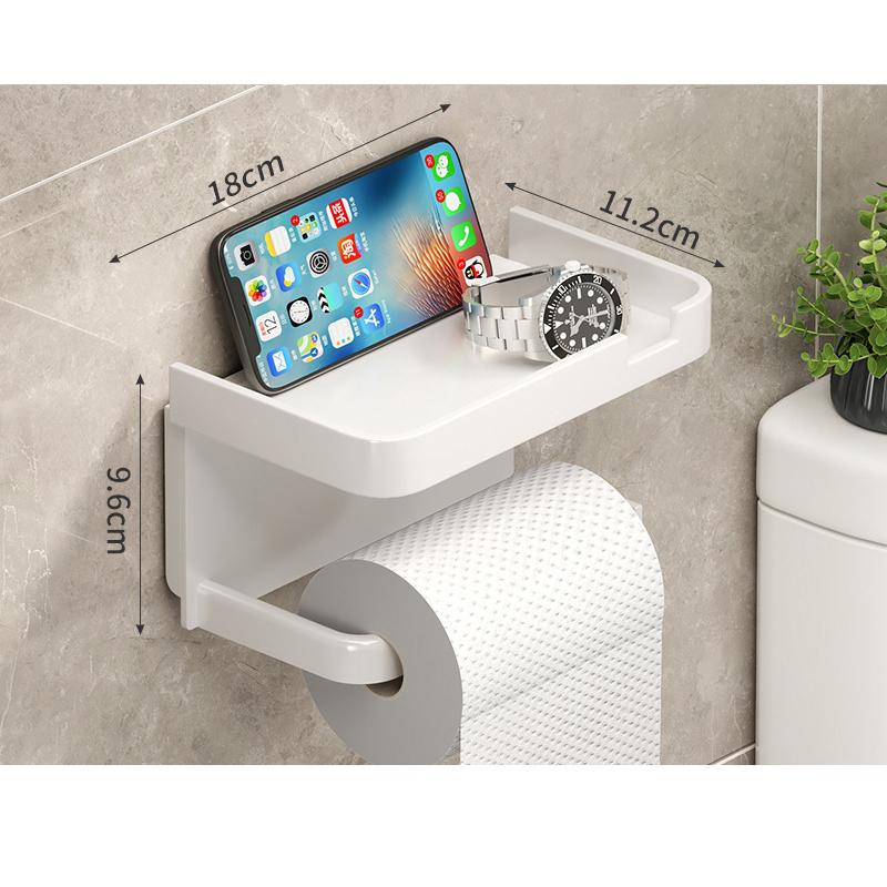 Коробка для туалетной бумаги в ванной комнате Держатель рулона бумажных полотенец Держатель для туалетной бумаги для мобильного телефона без проколов Коробка для туалетной бумаги Стойка для хранения туалетной бумаги