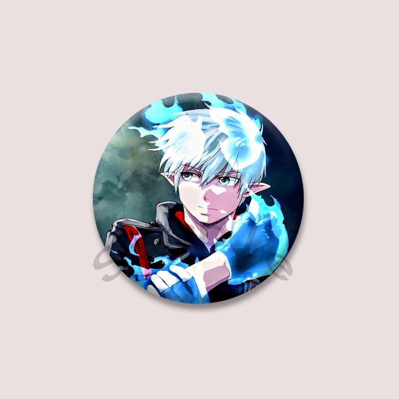 Creative Anime Blue Exorcist Brooch Pins Rin Okumura Mephisto Pheles Cartoon Badge Backpack Hat Clothes Jewelry Accessories Gift