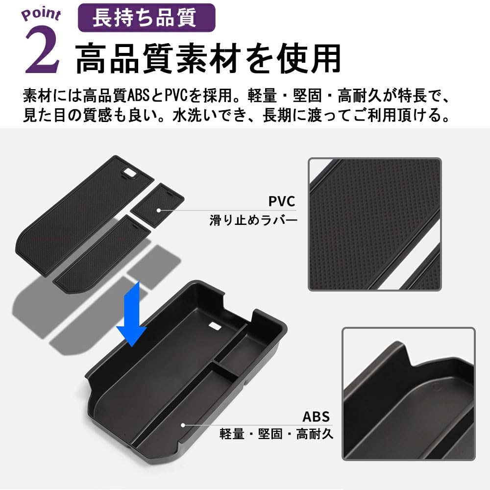SAWAKAKI Toyota New Land Cruiser 250 Series Exclusive Console Tray Console Box Center Console Box Tray Storage Box Design Interior Parts Anti-Slip