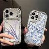 Ударопрочный Роскошный Покрытие Мягкий ТПУ Чехол Для iPhone 17 Pro Max Air 16e 16 15 14 13 Pro Max 12 11 Чехол Для Телефона С Принтом Фиолетовых Цветов