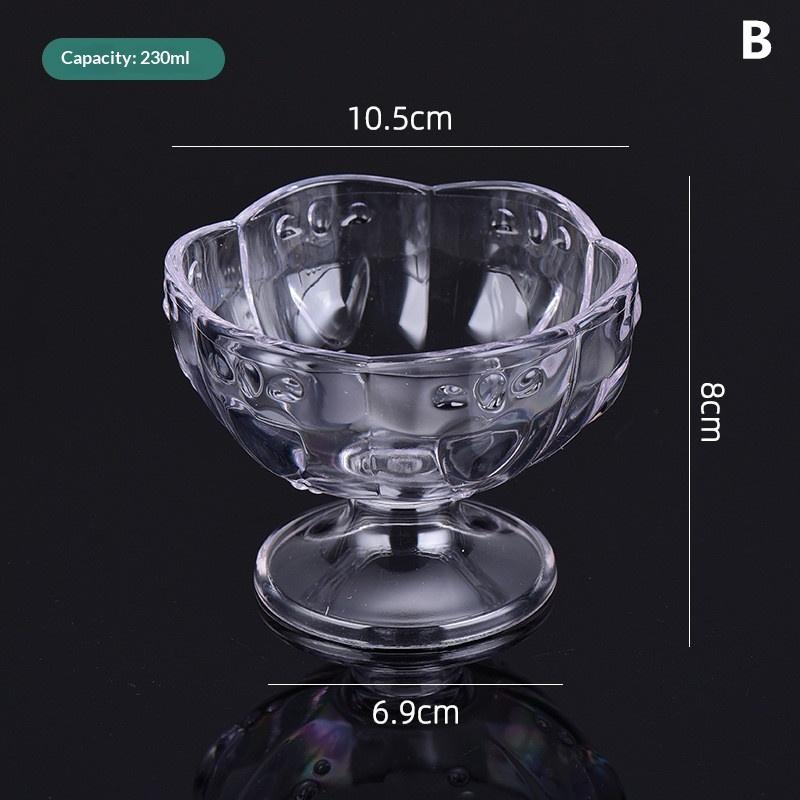 Functional Acrylic Clear Cup for Ice Cream Pudding and Yogurt Serving