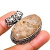 African Moss Gemstone Handmade 925 Silver Plated Jewelry Pendant 1.32"