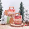 4/8pcs Christmas Candy Gift Boxes Kraft Gingerbread House Shape Cookies Gift Packing Bags with Tag for Xmas Party Home Decor