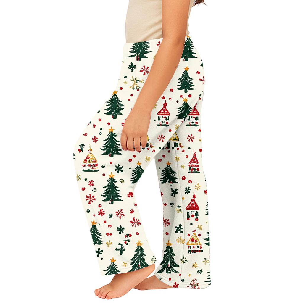 Children's Winter Pants Full Length Long Christmas Printed Pants