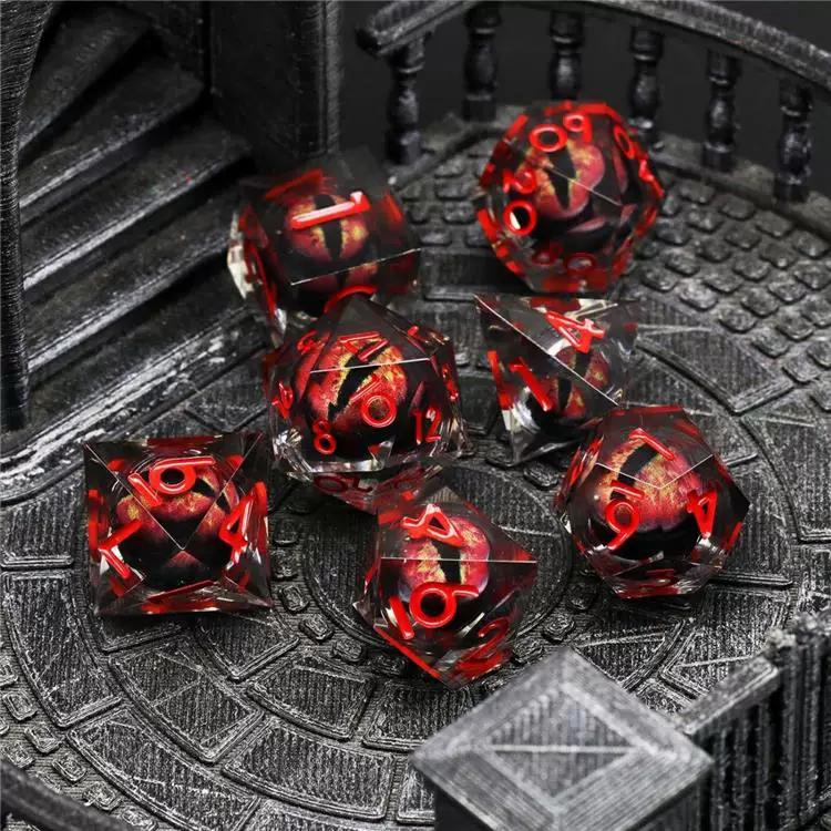 Pointed Resin Longan Movable Baldur's Gate Dice Set Dungeons & Dragons Board Game DND Cthulhu Running Group