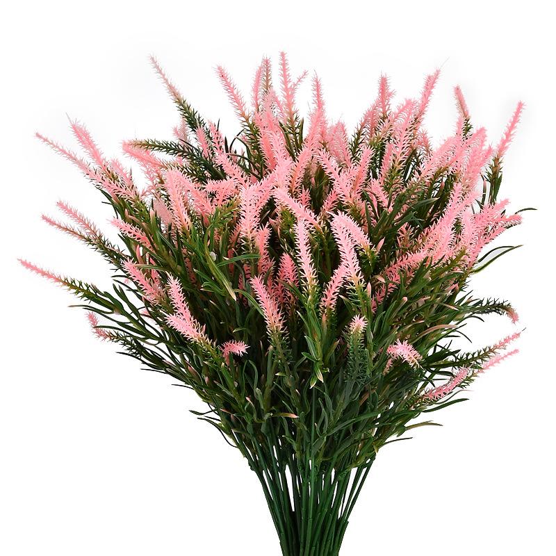 Искусственные цветы лаванды - 7-лучевые свадебные и домашние декоративные пластиковые цветы для помещений