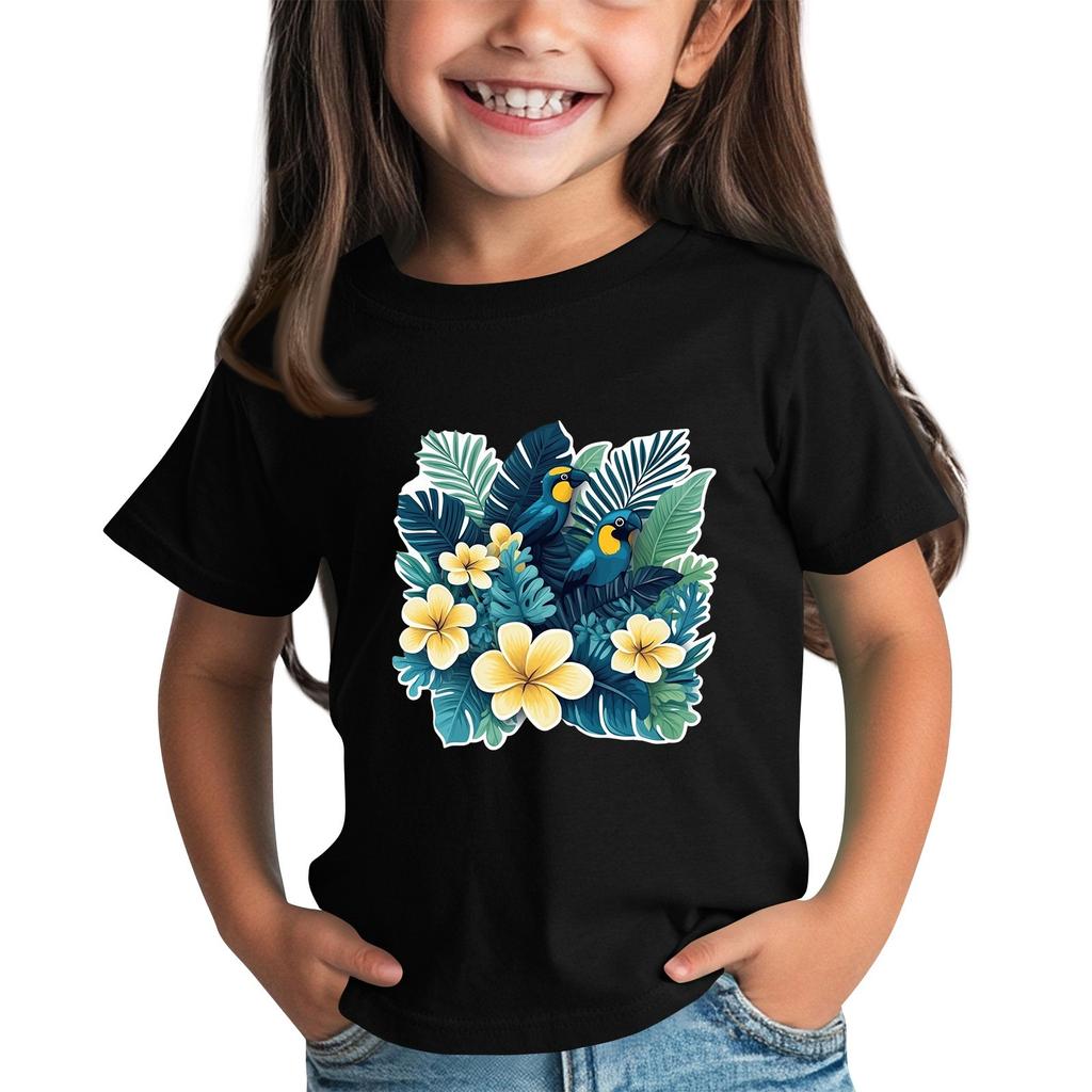 Детская модная повседневная футболка с круглым вырезом и короткими рукавами