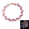 Fashionable Cubic Zirconia Stones Wristchain Adjustable Chain Bracelet Colorful Simulated Gemstones Bangle For Ladies
