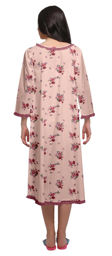 Moomaya Ночная рубашка с принтом 3-4 рукава, хлопковая пижама для кормящих мам