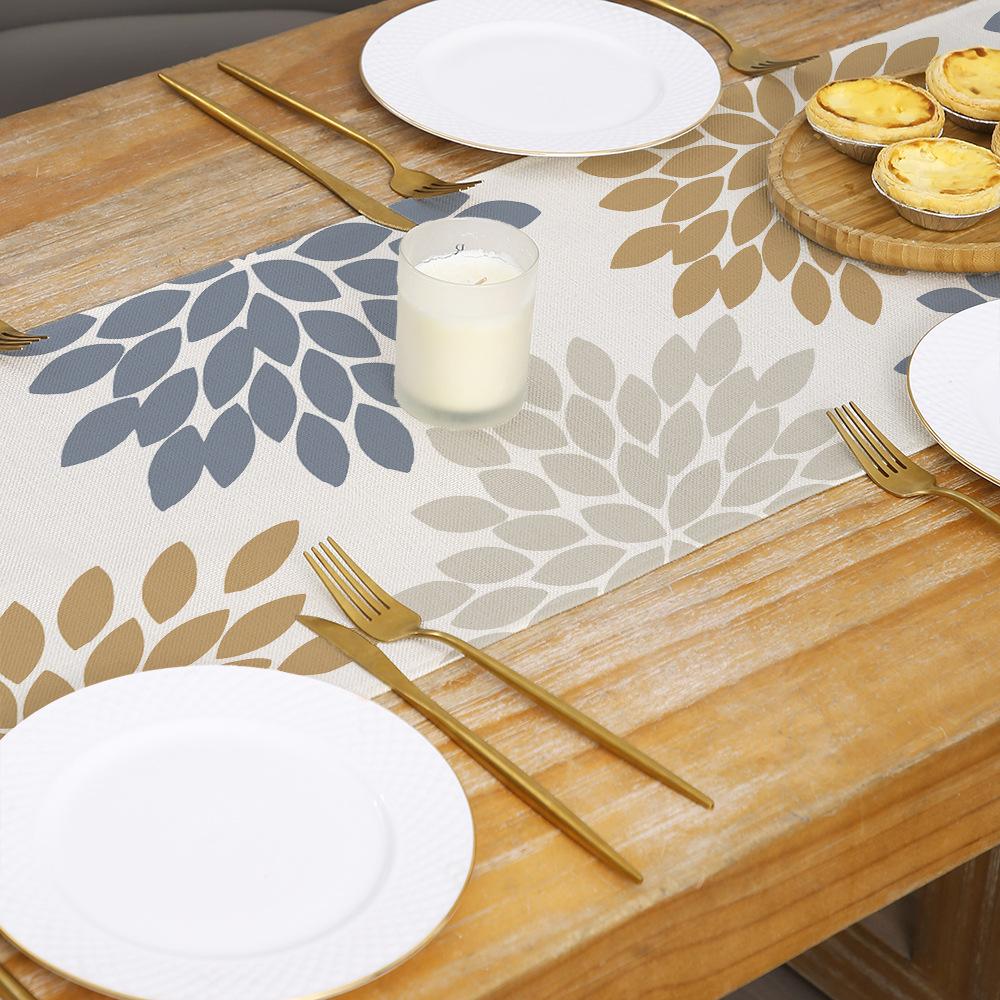 Льняной столовый флаг, напечатанный на ткани для украшения стола, скатерть для гостиной, журнального столика, крыльца