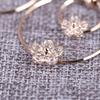 Luxury Zircon Flower Round Hoop Clip On Earrings Without Piercing Women Bride Long Ear Cuff Vintage Jewelry