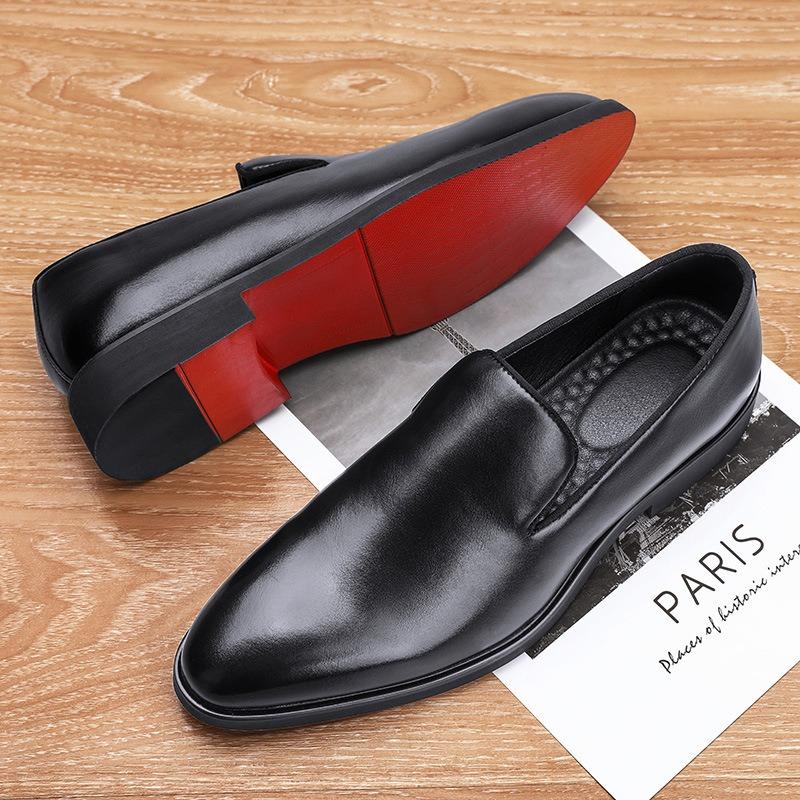 Fashion Men Shoes Classics Red Sole Leather Shoes Italian Brand Casual Shoe British Business Formal Dress Shoes Men's Loafers Big Size48
