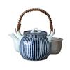 Teapot Steel with 1200cc Arita Ware Kamakura Tokusa Design with Basket 8 Earthenware Made In Stylish Ale-net (Stainless Strainer) Mesh, No. Teapot,