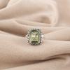 Green Amethyst Gemstone 925 Sterling Silver Handcrafted Partywear Women's Ring For Gift RR-74-15
