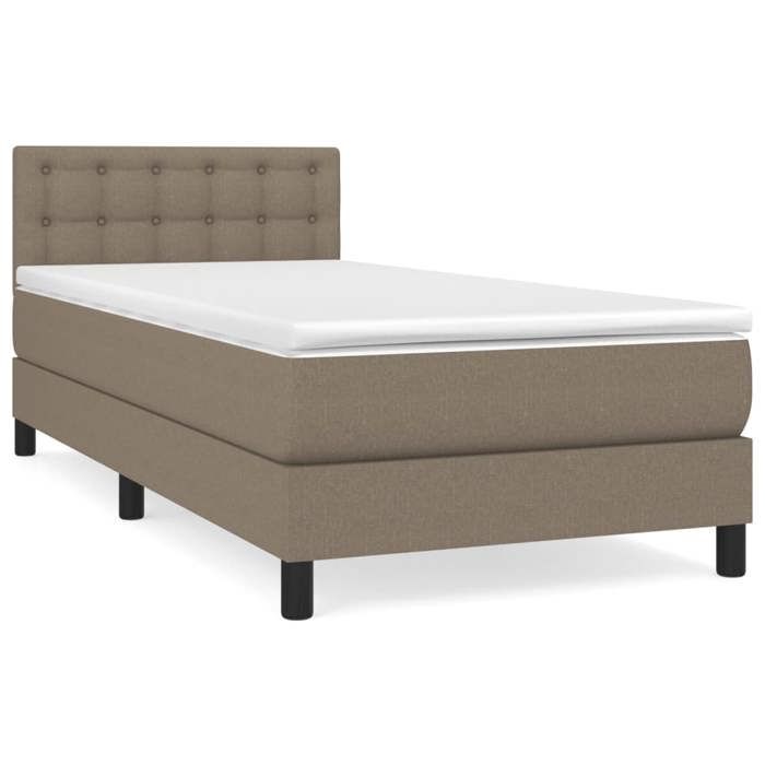 Maison Exclusive - Sommier à lattes de lit avec matelas Taupe 90x190 cm Tissu