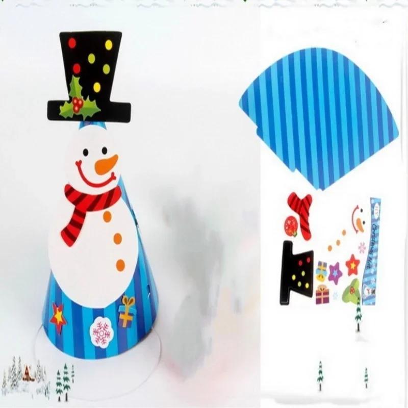 2025 2-pack New Christmas Hats Childrens Paper Decorative Hats DIY Party Christmas Hats Christmas Paper Hats With Random Colors