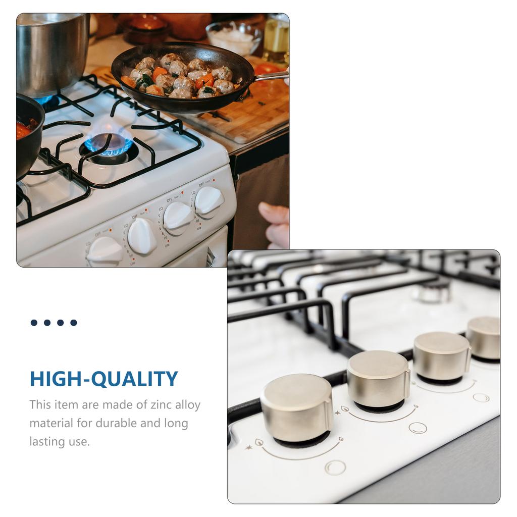 6шт цинковый сплав газовая плита встраиваемая плита матовая металлическая ручка(Серебряный) Ручка для плиты Ручка из цинкового сплава Круглые ручки для газовой плиты