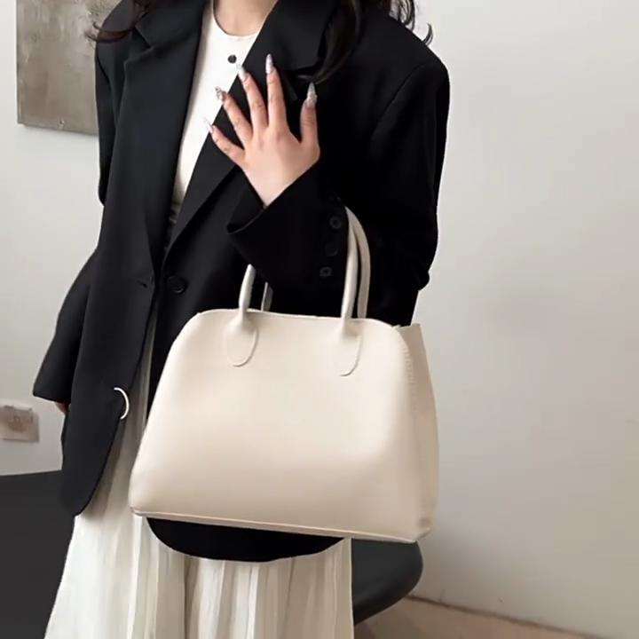 Red Color Large Size Women Handbags Retro Pure Color Shoulder Shopper Tote Bag Luxury Designer Handbags KTY