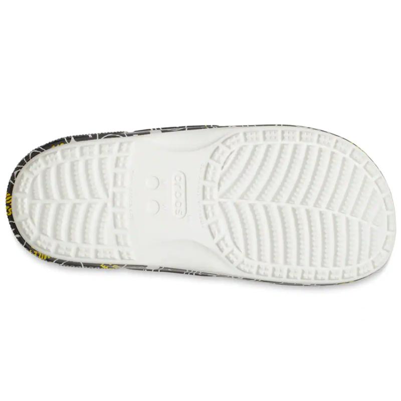 Smiley X Crocs Classic Уличные Шлепанцы на Плоской Подошве Черно-Желтые Унисекс