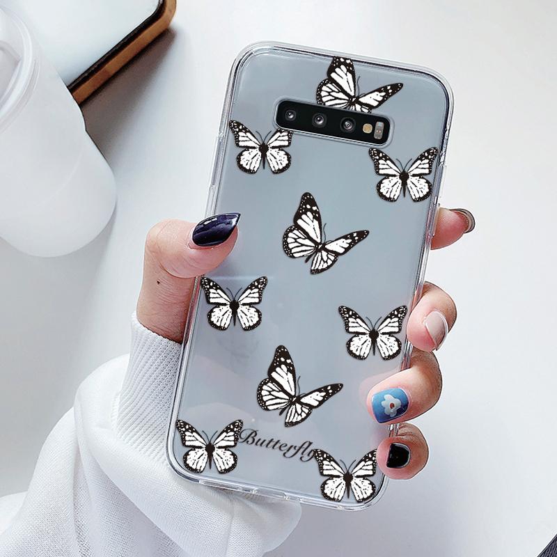 For Samsung Galaxy S10 S10E S 10 Plus Phone Case Cartoon Back Cover Transparent Soft Silicone Flower Funda For Samsung S10+ Cute