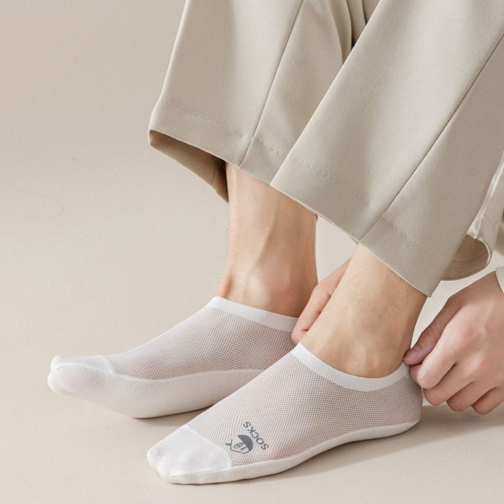 Fashion Simple Breathable Invisible Comfortable Sock Slippers Mesh Socks Man Socks Solid Color