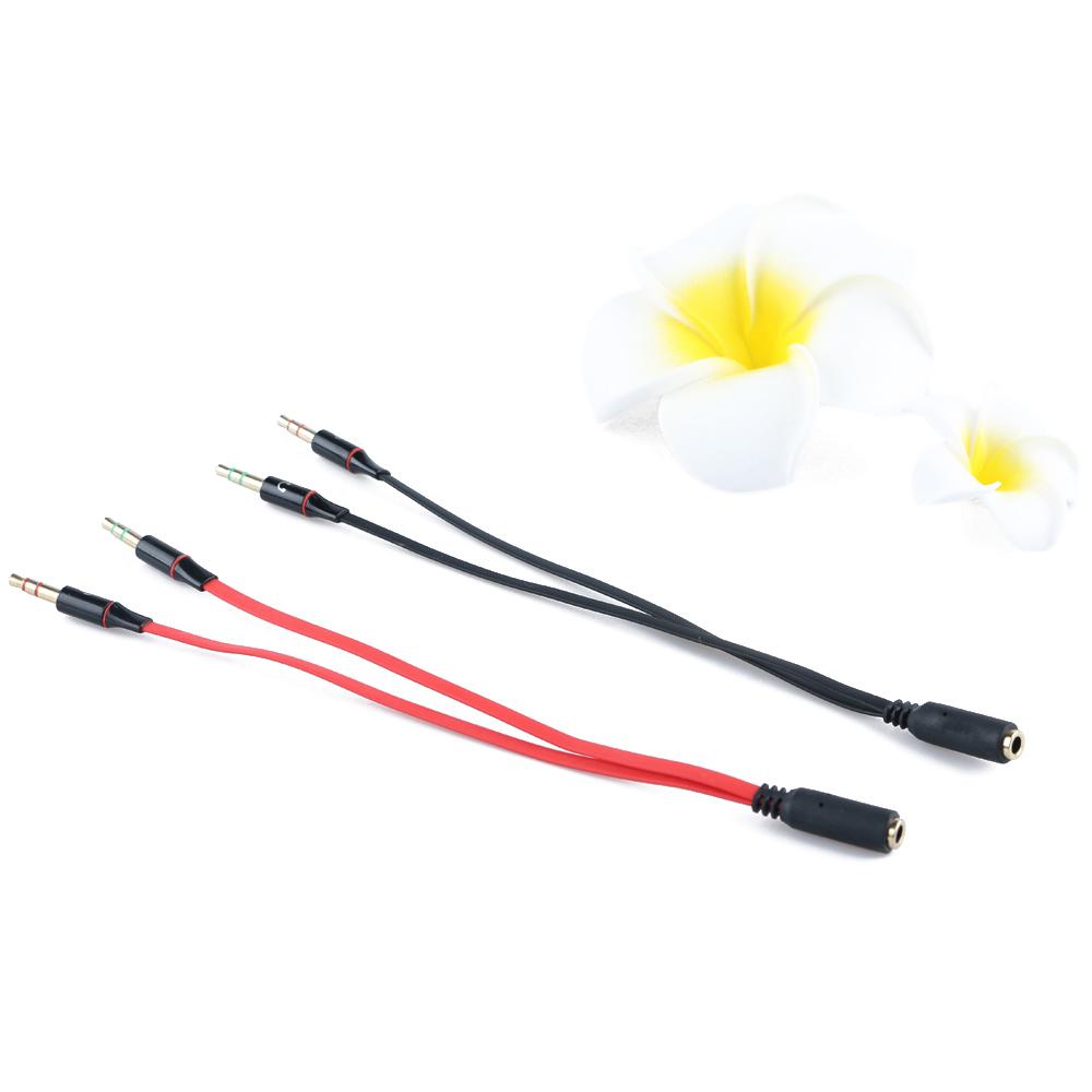Professional Useful Audio Cable Earphone Adapter Cord Earphone Microphone Splitter Headphone