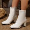 Женские ботильоны Модные ботильоны с боковой молнией для женщин Остроносые на высоком каблуке Высококачественная кожа Женские ботинки Размер 35-41