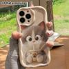 Phone Case: 2D flat design suitable for iPhone 18 17 16 15 14 13 Pro protective case, plush little cat, perfect Christmas and Halloween holiday gift