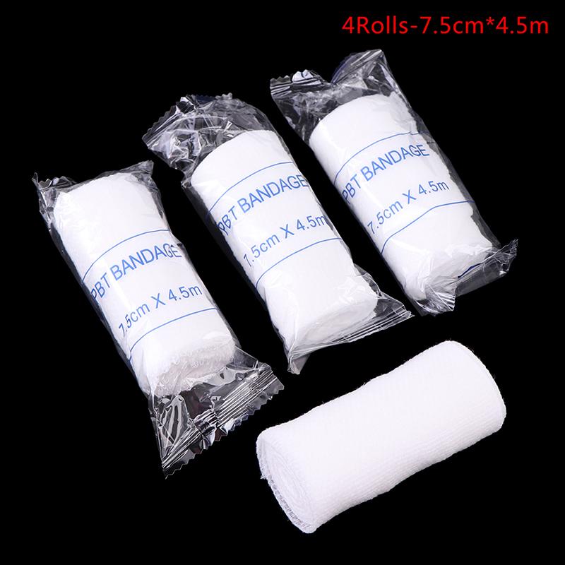 4 рулона хлопчатобумажного эластичного бинта для оказания первой медицинской помощи, ухода за больными, неотложной помощи