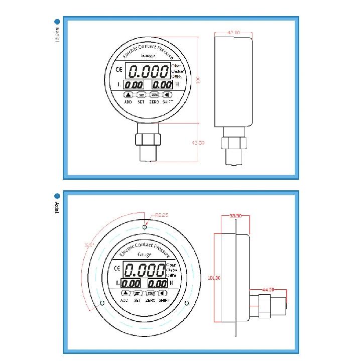 0-60mpa Intelligent Digital Contact Pressure Gauge Digital Pressure Controller 2 Relays Output Pressure Gauge Manometer