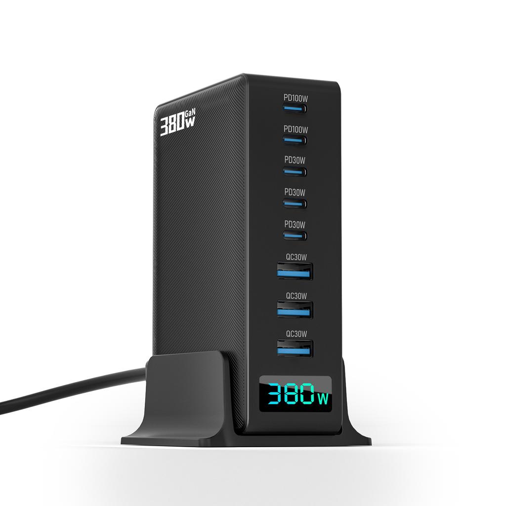 Multiport 640W 380W GaN 5C3A Type C 100W Super Fast Charging Power Charger Station for IPhone Apple for Laptop Portable Charger