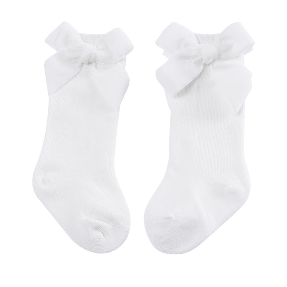 Носки для девочек Носки принцессы с бантом Гольфы для младенцев Носки до колена Тонкие хлопковые носки для новорожденных