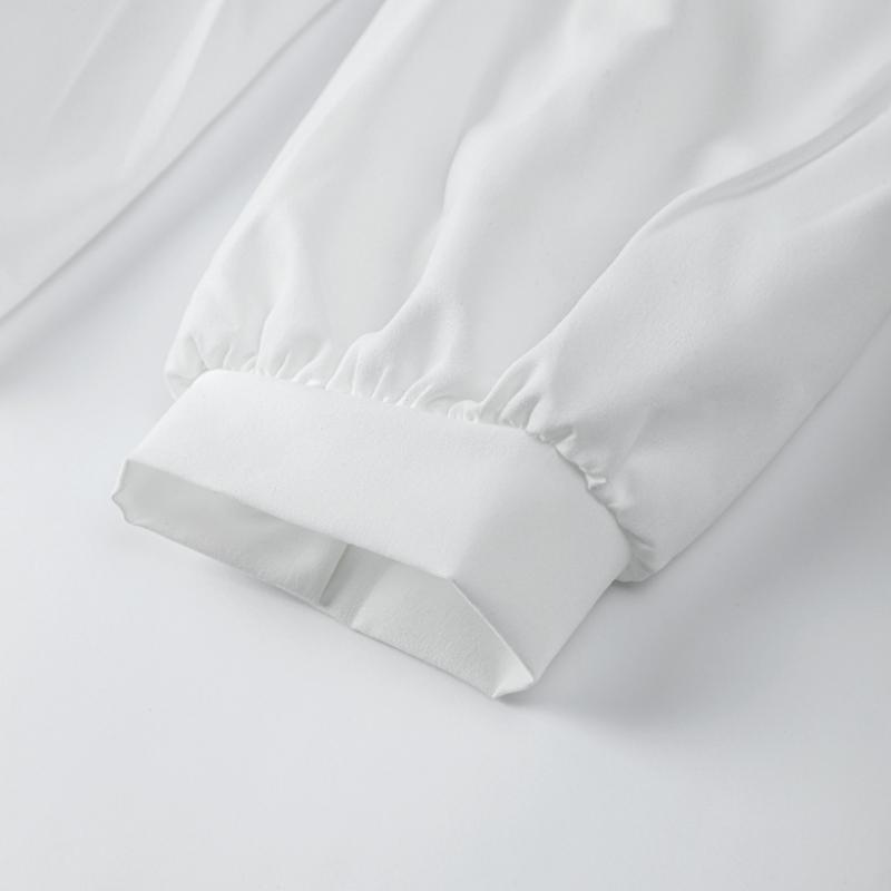 Harajuku Кукольный воротник Белая Милая Рубашка Женская Свободная Милая Шнуровка Французские Топы Женские Осенние Модные Длинные Рукава Однотонные Рубашки Для Женщин