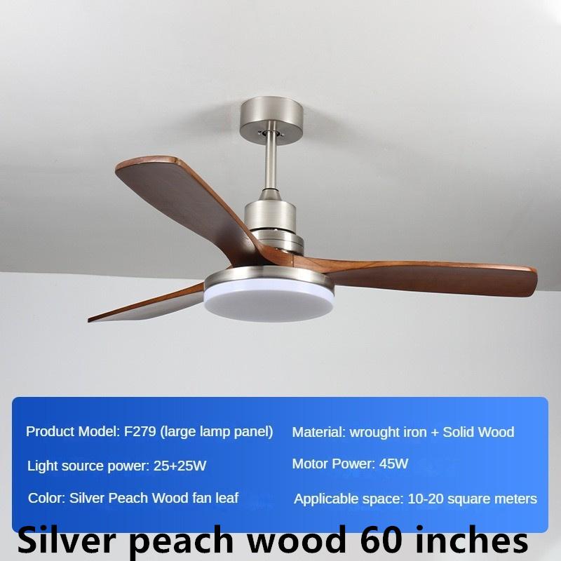 45 Вт бытовой интеллектуальный регулируемый частотный электрический вентилятор для гостиной, светильник из цельного дерева, ретро-вентилятор для ресторана, полный спектр