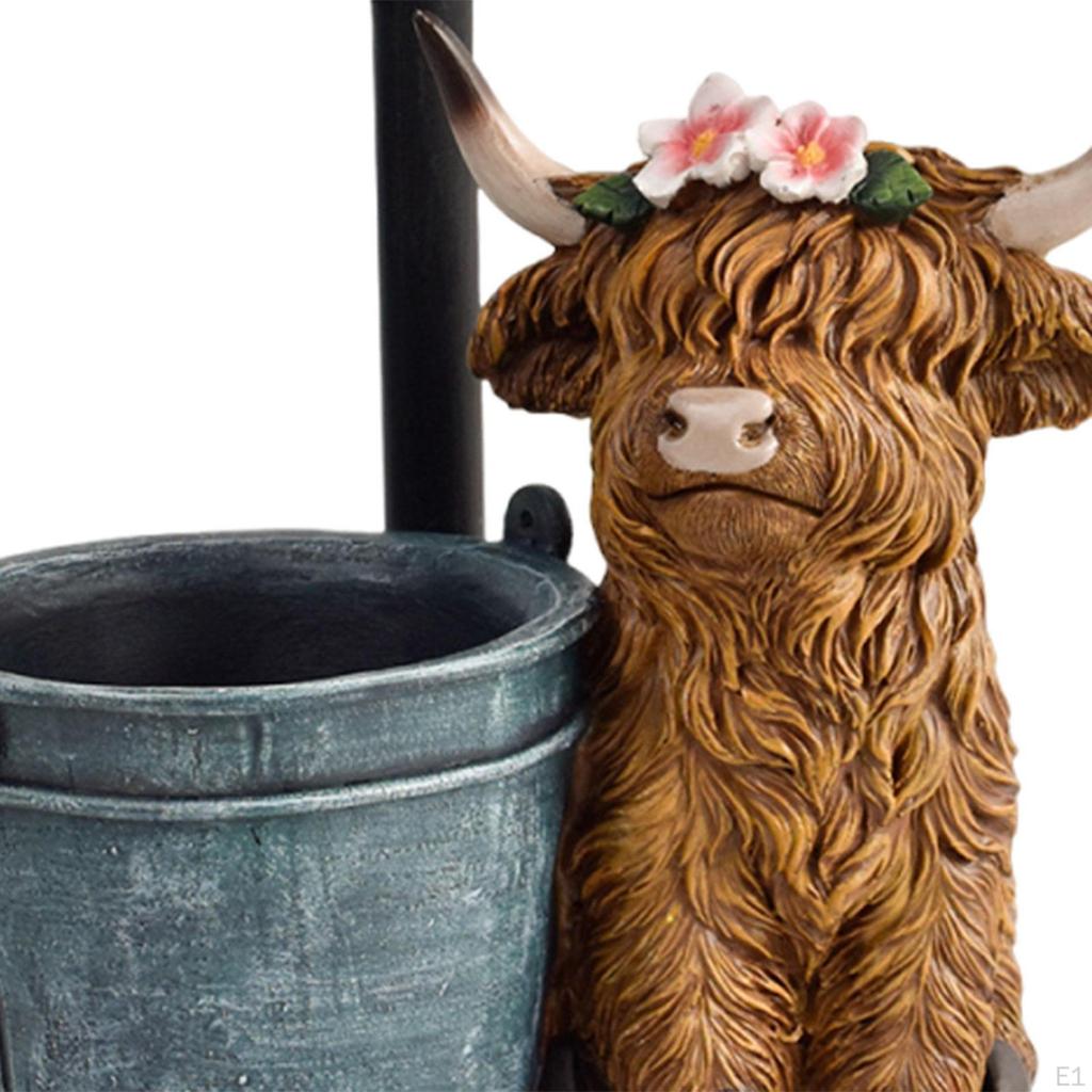 Аксессуар статуя коровы с солнечными фонарями полимерная фигурка современное украшение скульптура животного для газона