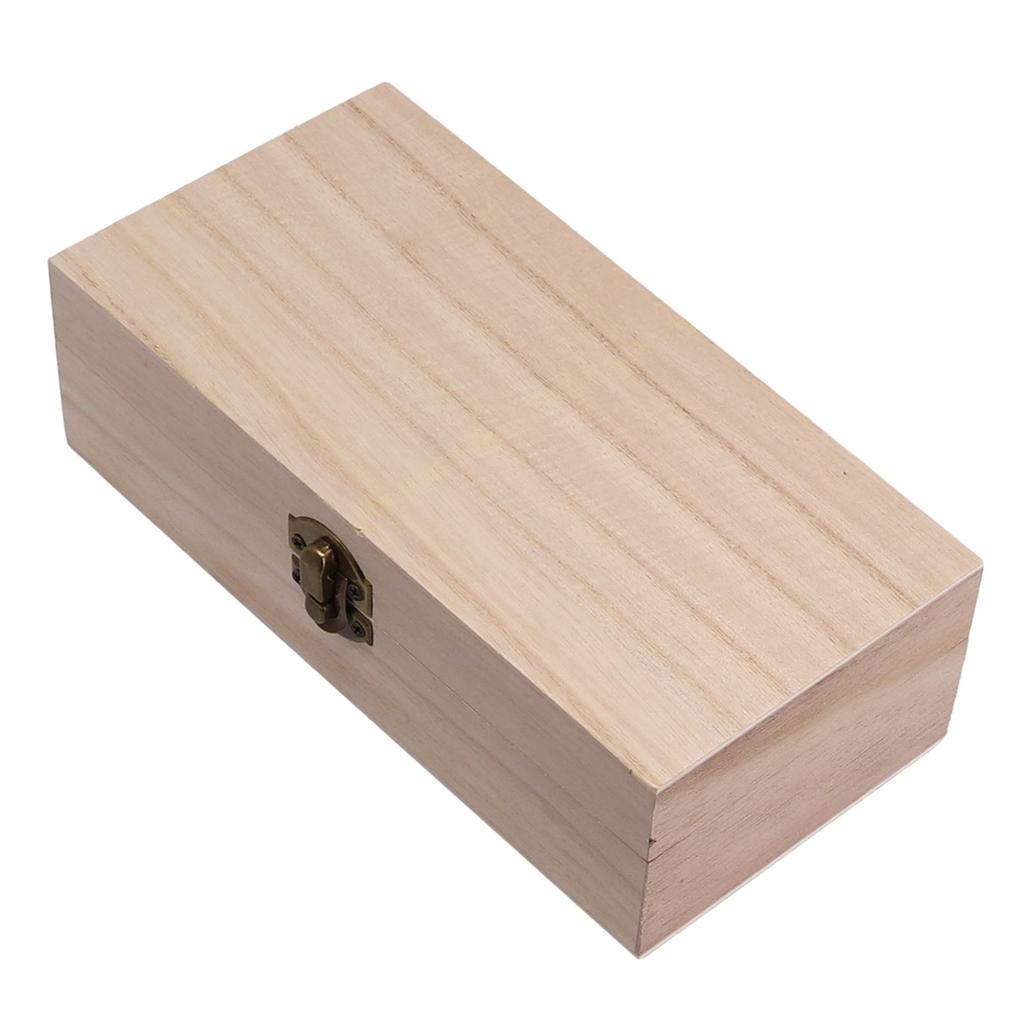 Rectangular Wooden Storage Box Retro Buckle Wooden Box Clamshell Wooden Gift Case Jewelry Ring Desktop Vintage Decoration Crafts