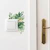 Романтическая DIY Наклейка на выключатель с цветком и листом Водонепроницаемая самоклеящаяся наклейка на выключатель с зеленым растением Съемная наклейка с листом Домашний декор