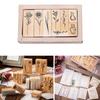 8 Pieces Vintage Decorative Wooden Rubber Stamp Plant Wooden Rubber Stamps for Scrapbooking Dairy Gift Wrap Card Making