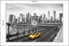 Photomural Taxi Crossing Brooklyn Bridge Washable Fleece 104x70.5