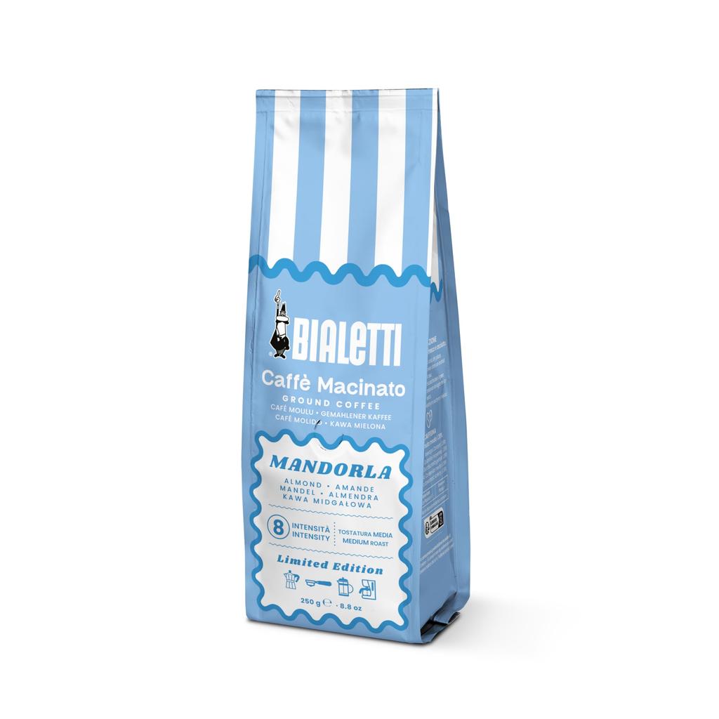 Bialetti Кафе Молотый Миндальный Кофе Порошок (Мелкий помол, 250г) для эспрессо, френч-пресса и капельной кофеварки