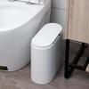 Ultra-thin Plastic Trash Can with Push Top Cover Modern Light Luxury Garbage Basket Suitable for Bathroom Living Room Office