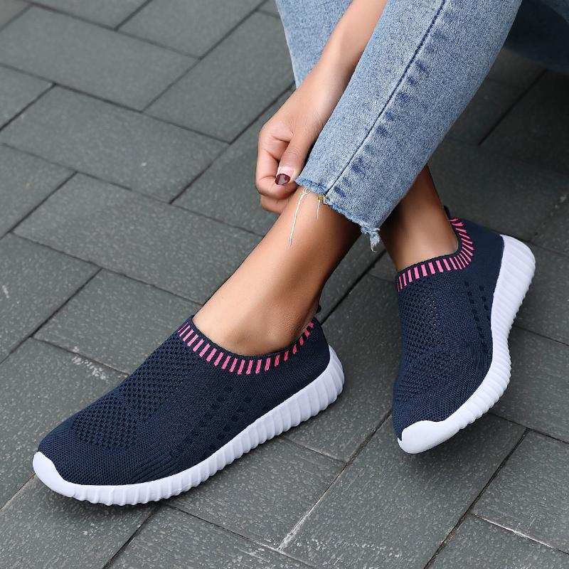 Fashion Breathable Mesh Women's Shoes Fashionable and Lightweight Flat Shoes Plus Size Women's Tennis Shoes Outdoor Running and Fitne