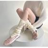Ribbon Bow Leg Cover Stockings Solid Color Feet Covers New Leg Wraps Socks  Women And Girls