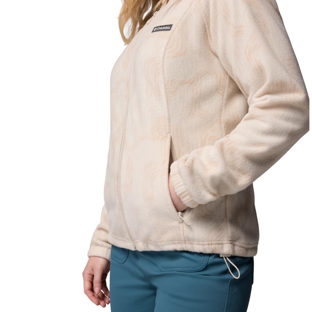 Columbia Benton Springs Printed Full Zip, Womens Beige Fleece