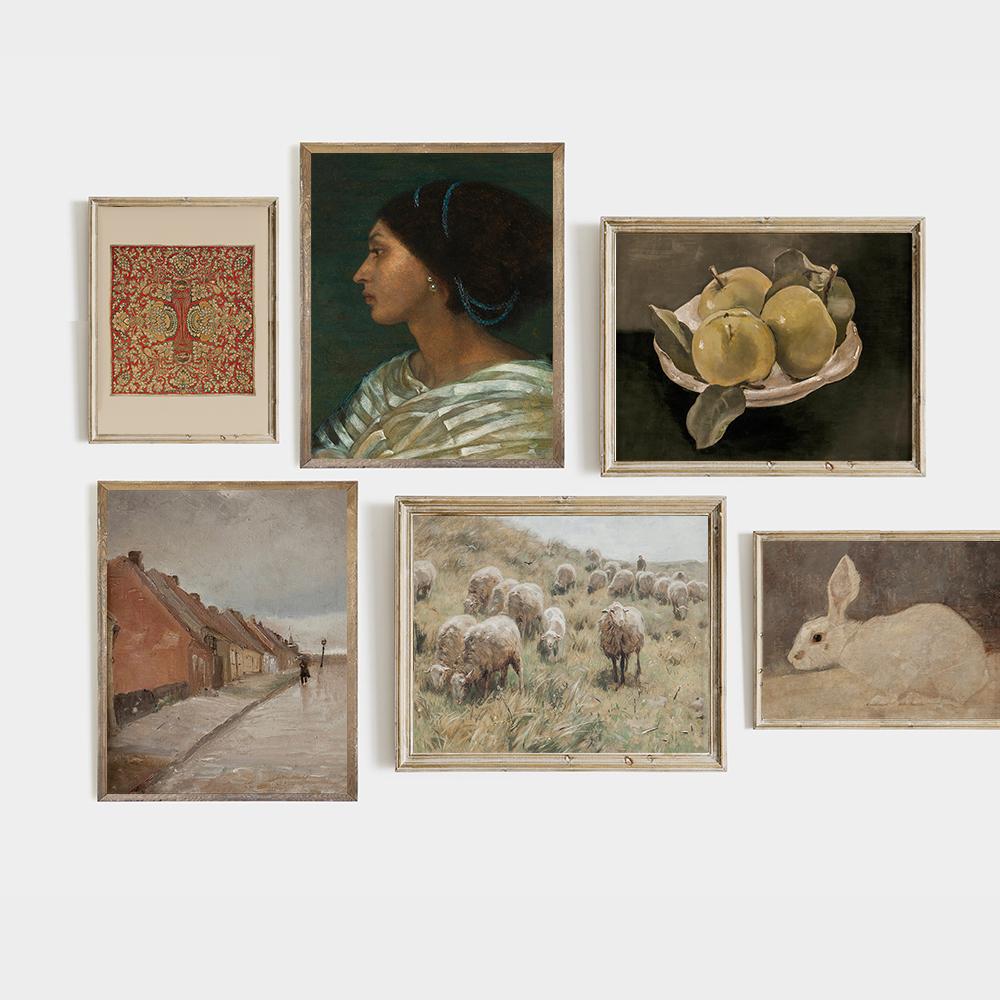 Vintage Reading Woman Portrait Wall Art Antique Retro Canvas Painting Decoration Picture For Living Room Home Wall Poster Art