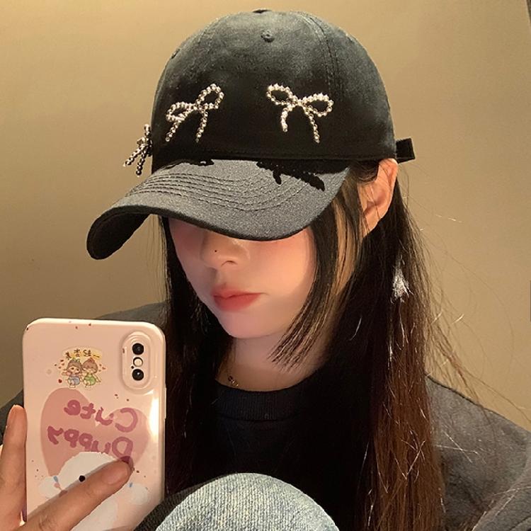 InsStyle Милая бейсболка Кепка с козырьком Прекрасный бантик Солнцезащитная шляпа Летняя спортивная шляпа